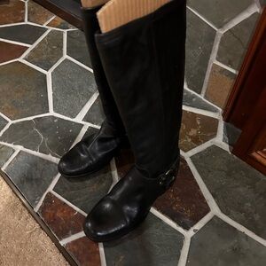 Black Knee-High Leather Boots